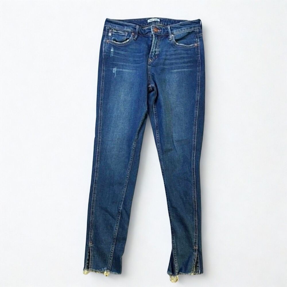 Dear John Jeans Womens 28 Giselle High Waisted Skinny Raw Hem Ankle